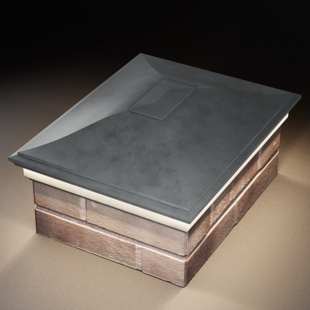 Колпак Zking Монблан Серый на столб 2х1.5 кирпича (515х385мм) c подсветкой в Коврове фото