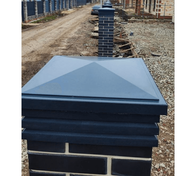 Колпак Zking Бона ХайТек Серый на столб 1.5х1.5 кирпича (385х385мм) в Коврове фото