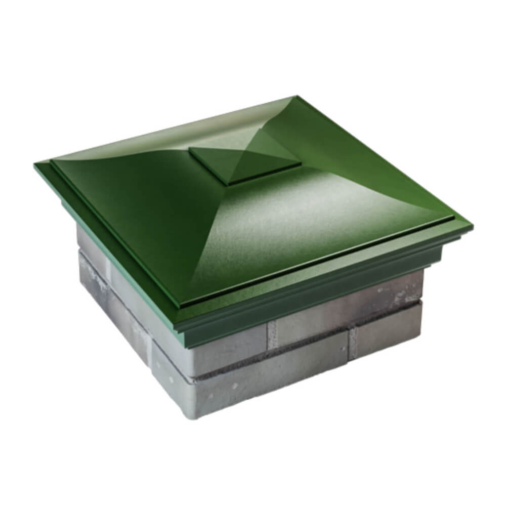 Колпак Zking Монблан Зеленый на столб 1.5х1.5 еврокирпича 0.7НФ (355х355мм) в Коврове фото