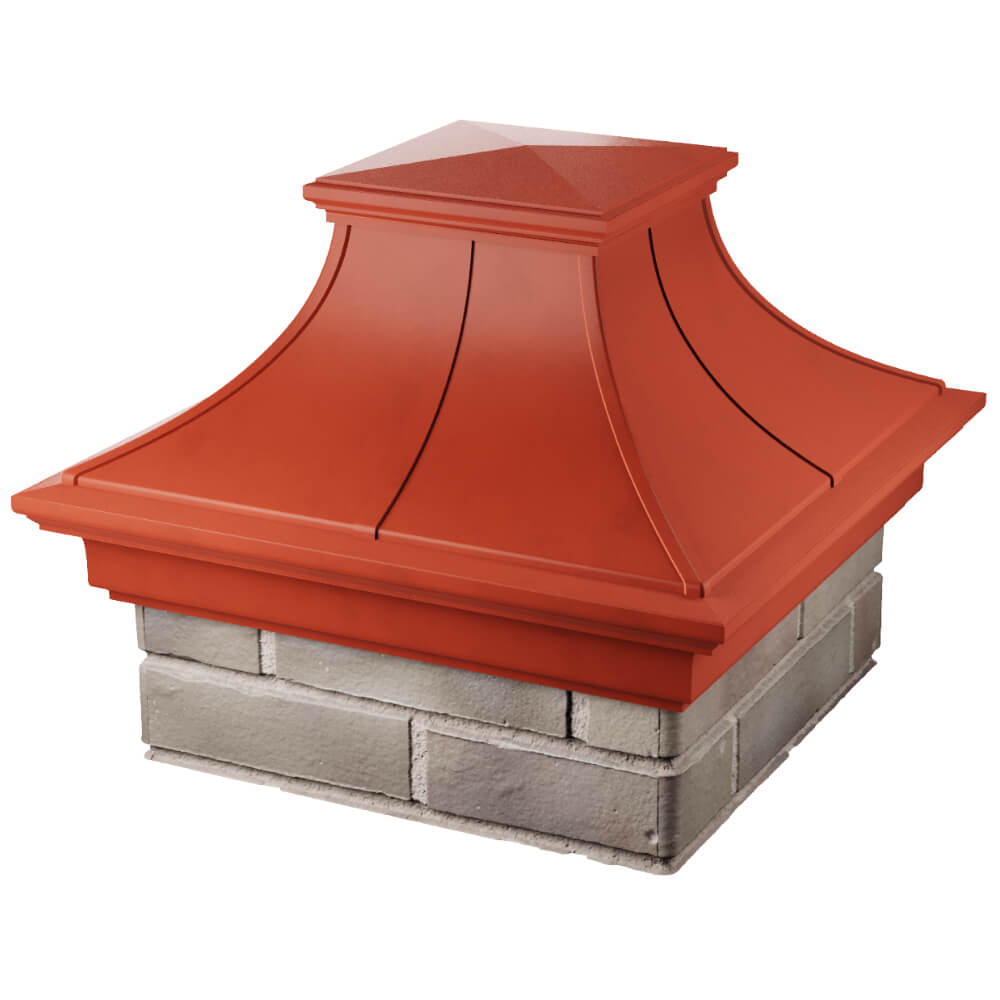 Колпак Zking Монблан Премиум Красный на столб 1.5х1.5 кирпича (385х385мм) в Коврове фото