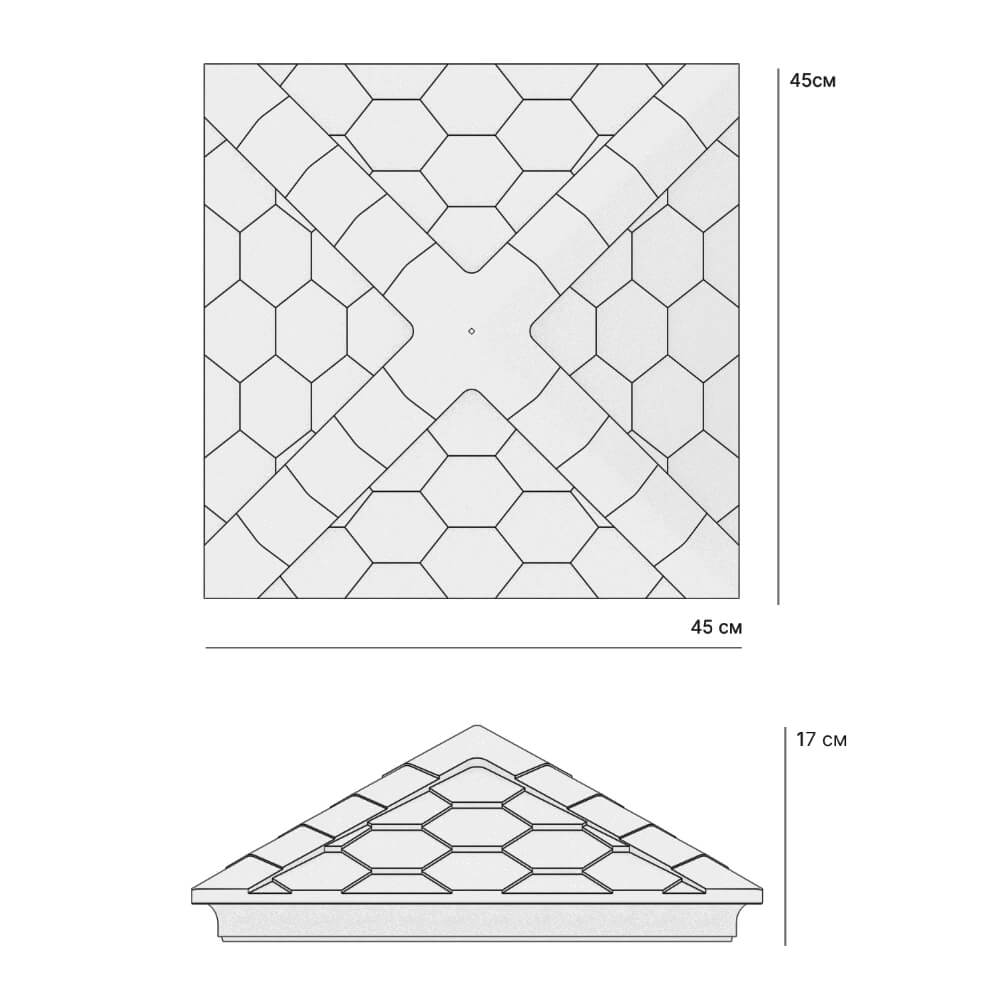 Колпак Zking Эверест Серый на столб 1.5х1.5 кирпича (390х390мм) в Коврове фото