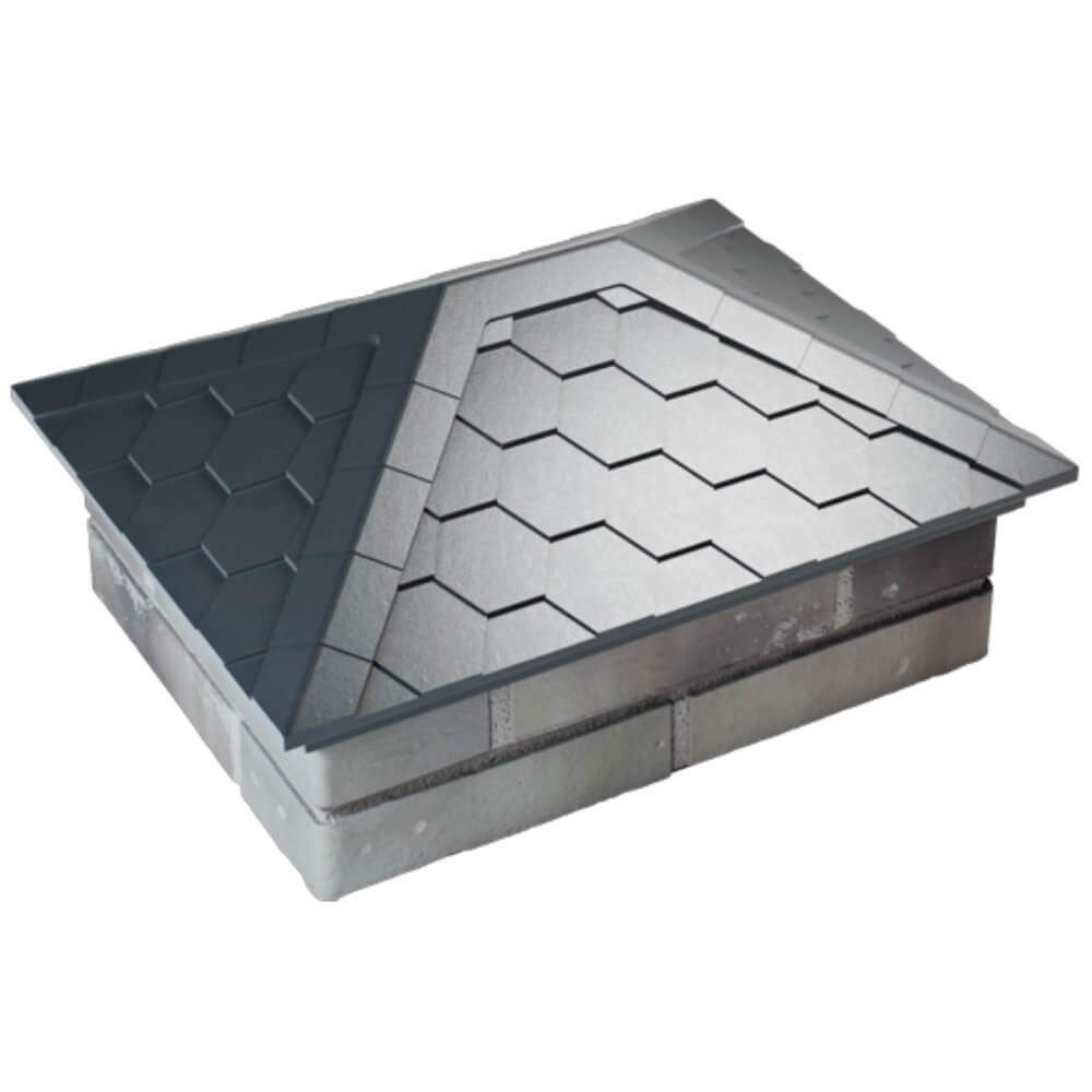 Колпак Zking Эверест Серый на столб 2х1.5 кирпича (520х390мм) Ковров фото