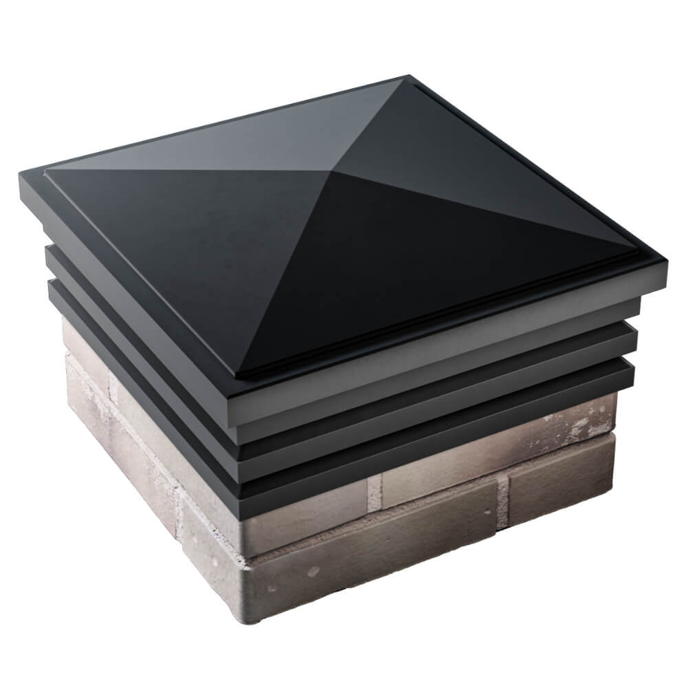 Колпак Zking Бона ХайТек Черный на столб 1.5х1.5 кирпича (385х385мм) в Коврове фото