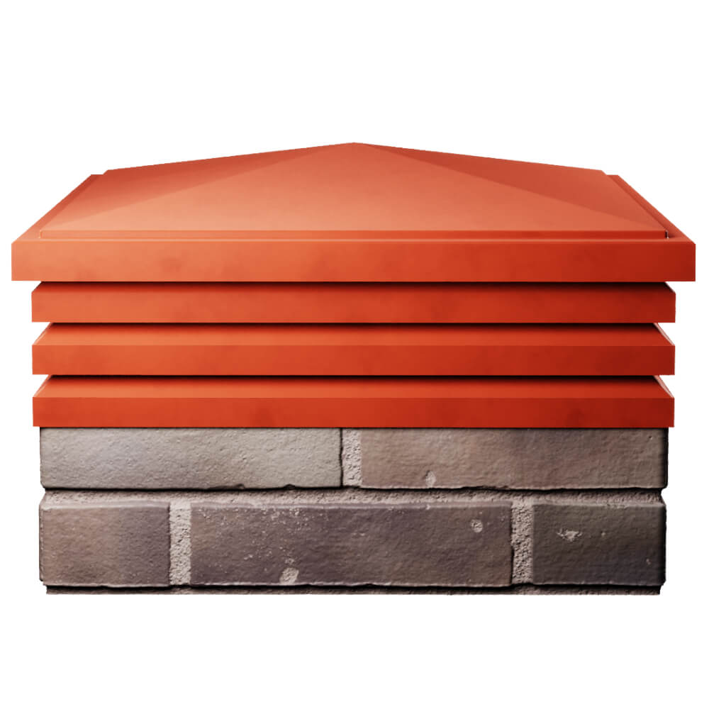 Колпак Zking Бона ХайТек Красный на столб 2х2 кирпича (513х513мм) Ковров фото