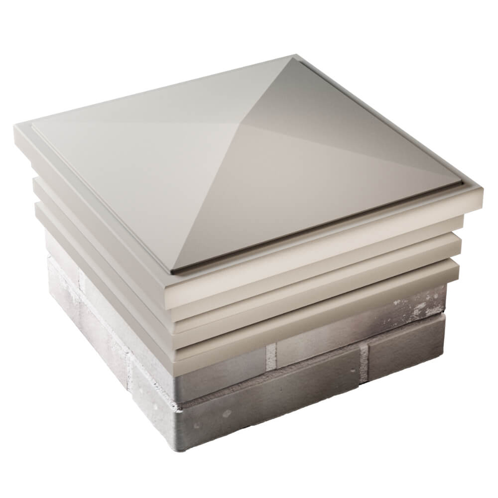 Колпак Zking Бона ХайТек Бежевый на столб 1.5х1.5 кирпича (385х385мм) в Коврове фото