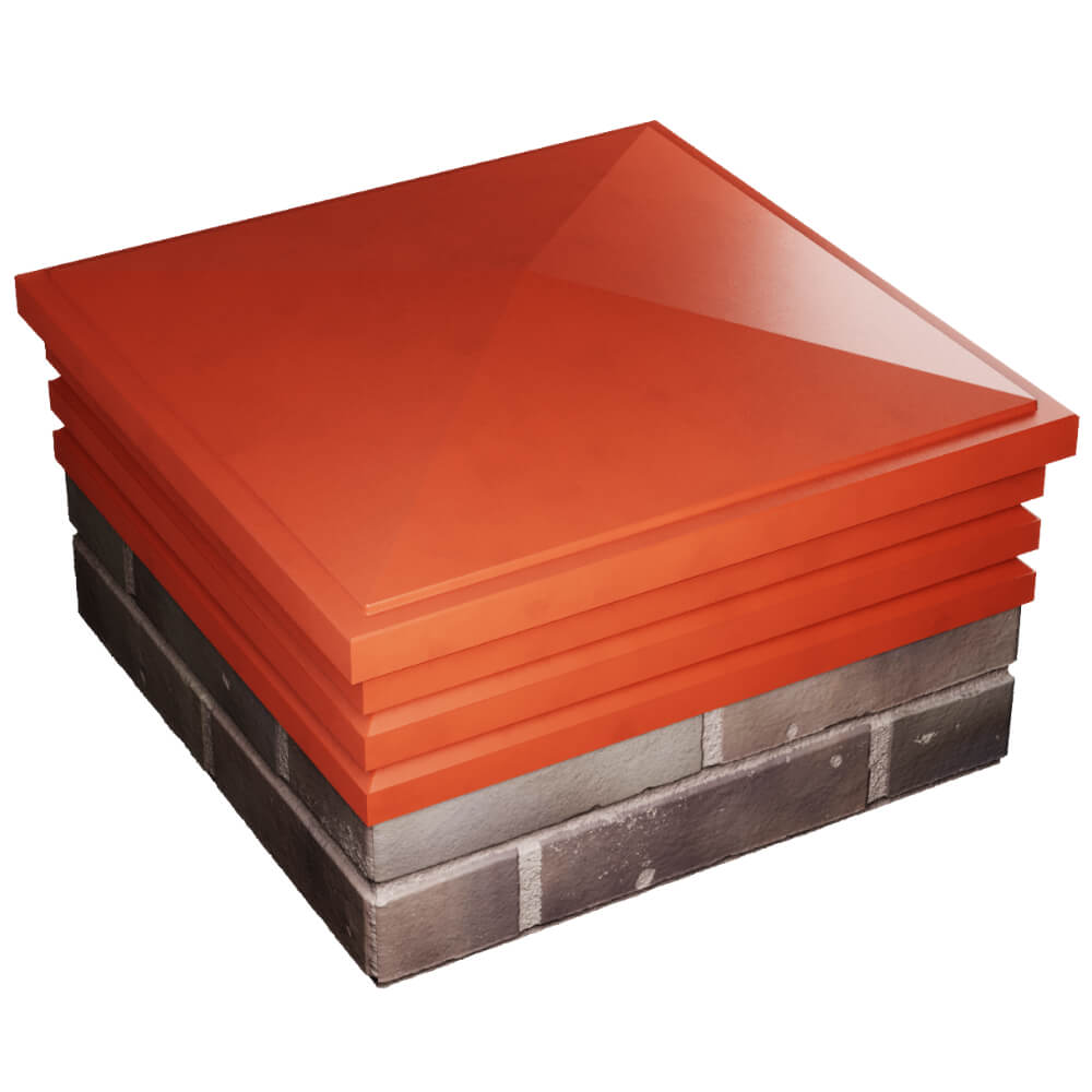 Колпак Zking Бона ХайТек Красный на столб 2х2 кирпича (513х513мм) в Коврове фото