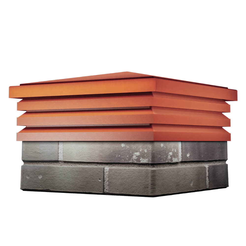 Колпак Zking Бона ХайТек Красный на столб 1.5х1.5 кирпича (385х385мм) в Коврове фото