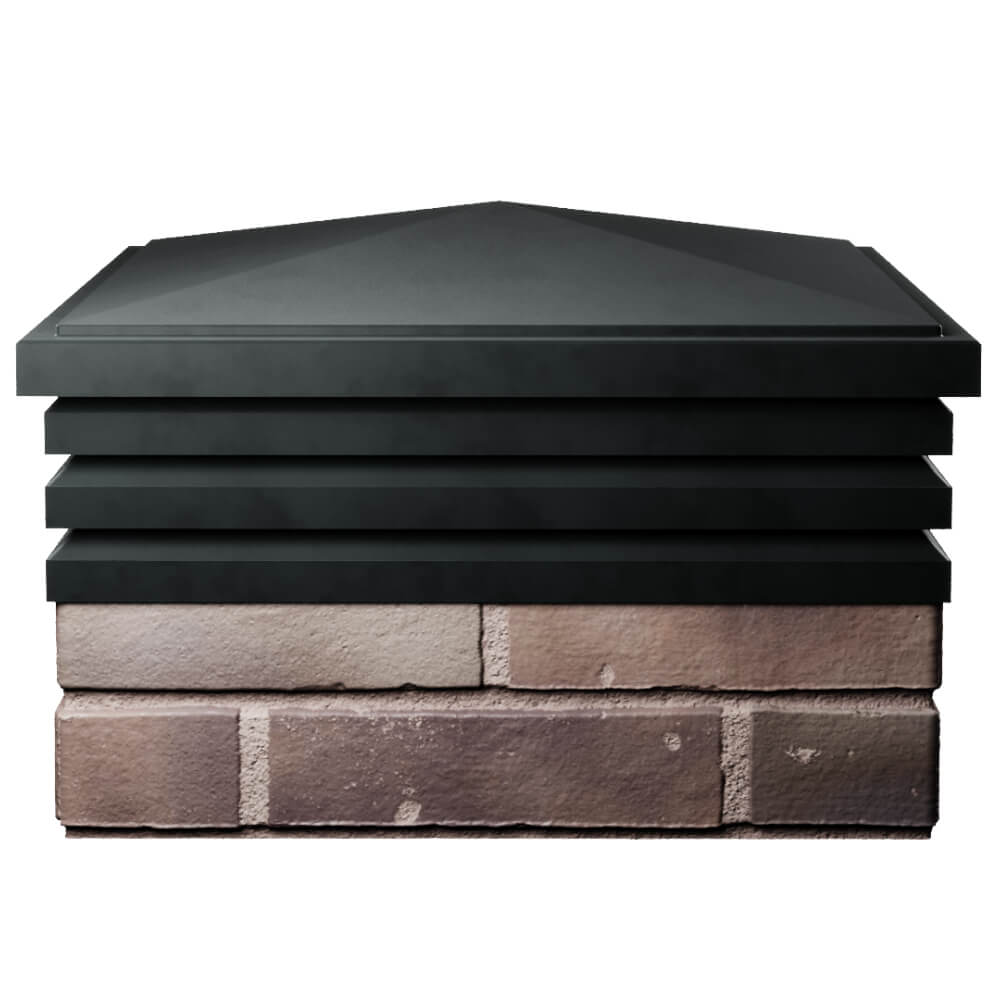 Колпак Zking Бона ХайТек Черный на столб 2х2 кирпича (513х513мм) Ковров фото