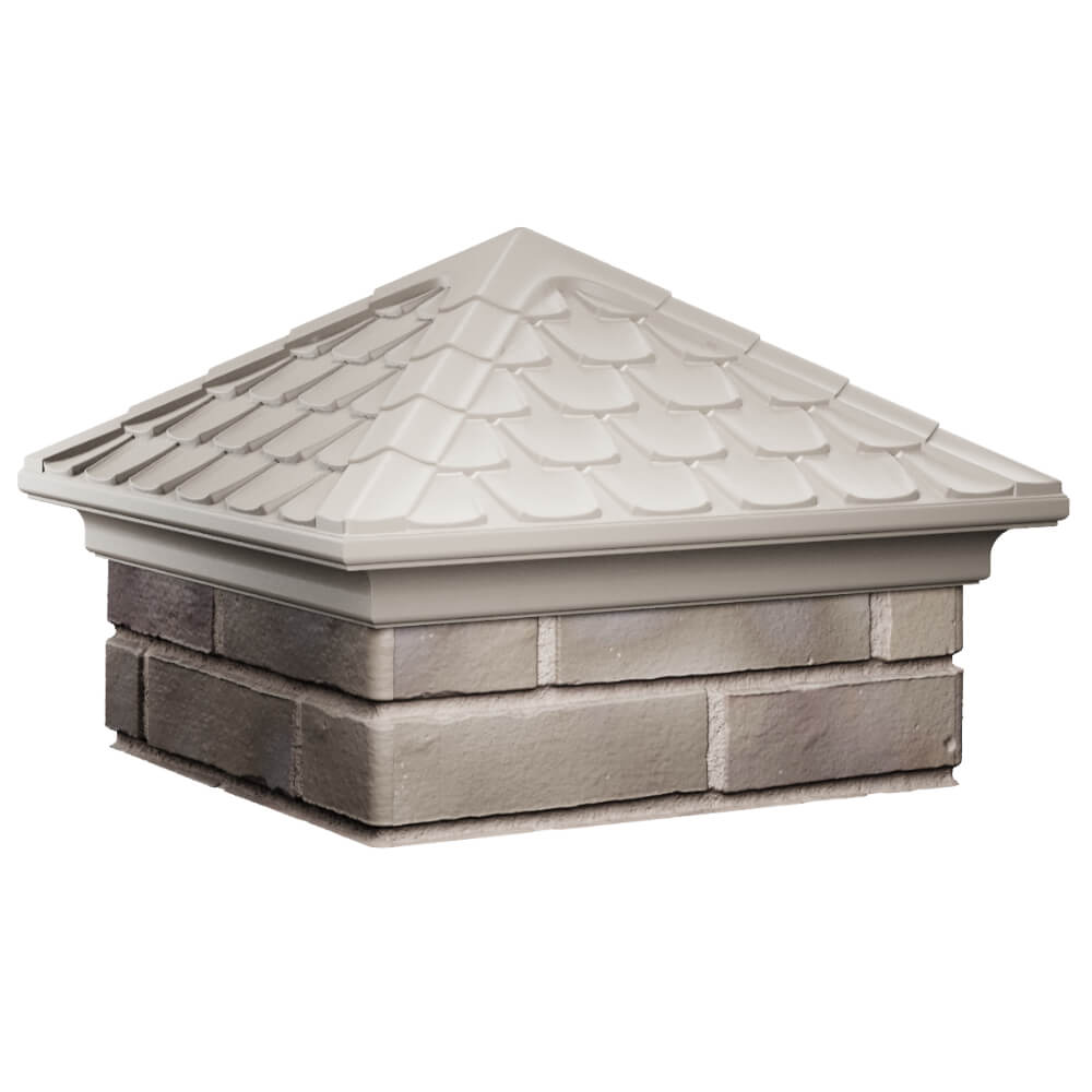 Колпак Zking Эльбрус Бежевый на столб 1.5х1.5 кирпича (385х385мм) в Коврове фото