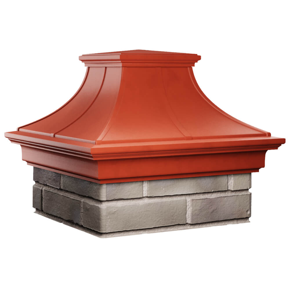 Колпак Zking Монблан Премиум Красный на столб 1.5х1.5 кирпича (385х385мм) в Коврове фото