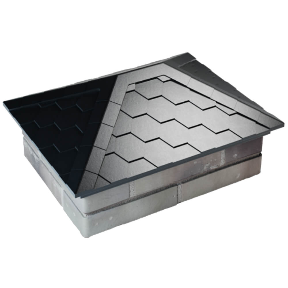 Колпак Zking Эверест Черный на столб 2х1.5 кирпича (520х390мм) Ковров фото