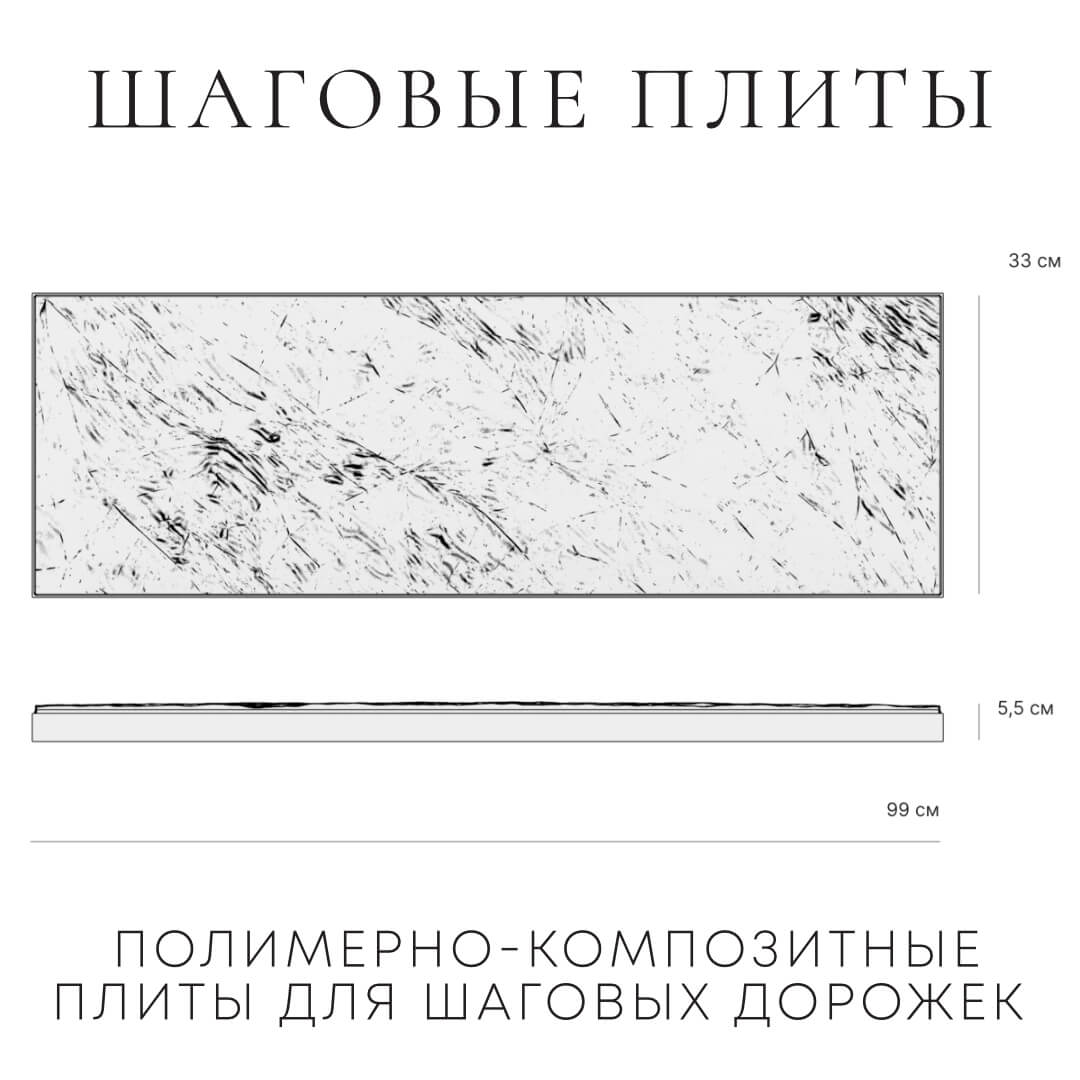 Шаговая плита STONE Графитовый Серый 990х330х55мм в Коврове фото