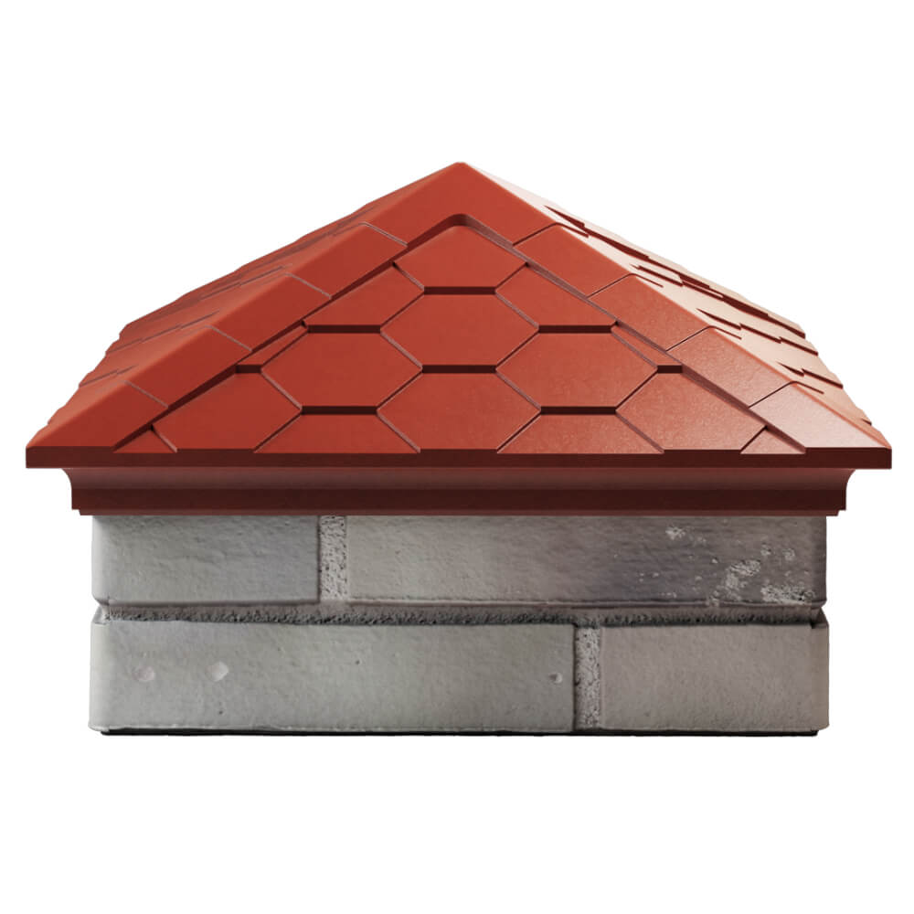 Колпак Zking Эверест Красный на столб 1.5х1.5 кирпича (390х390мм) Ковров фото