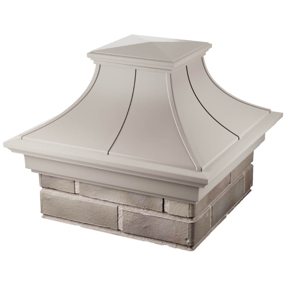 Колпак Zking Монблан Премиум Бежевый на столб 1.5х1.5 кирпича (385х385мм) в Коврове фото