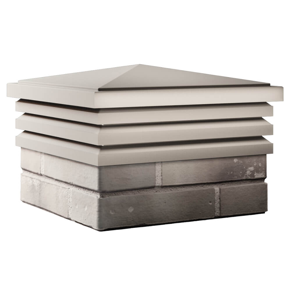 Колпак Zking Бона ХайТек Бежевый на столб 1.5х1.5 кирпича (385х385мм) в Коврове фото