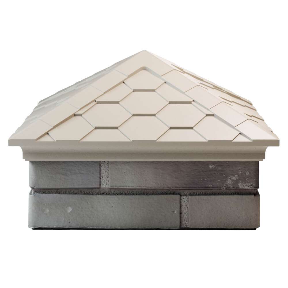 Колпак Zking Эверест Бежевый на столб 1.5х1.5 кирпича (390х390мм) Ковров фото