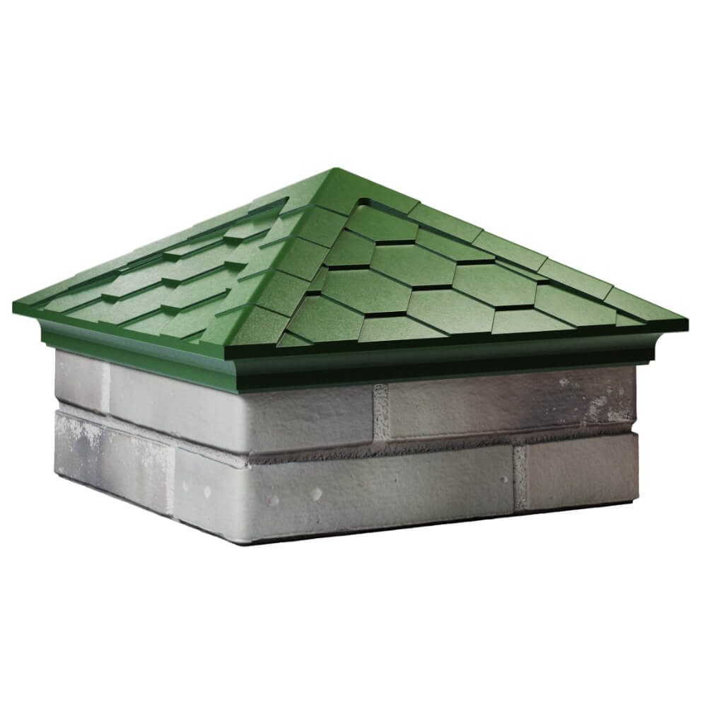 Колпак Zking Эверест Зеленый на столб 1.5х1.5 кирпича (390х390мм) в Коврове фото