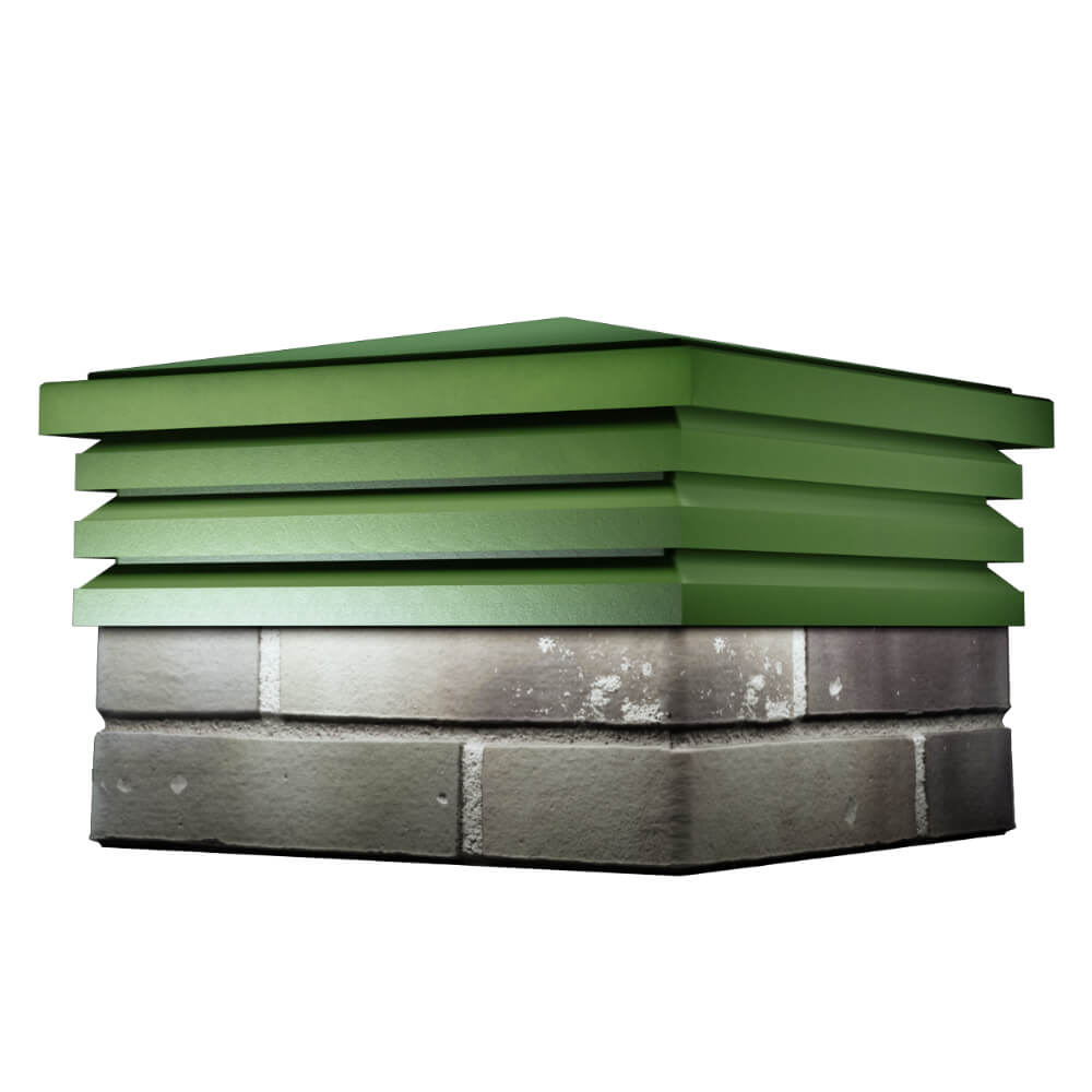 Колпак Zking Бона ХайТек Зеленый на столб 1.5х1.5 кирпича (385х385мм) в Коврове фото