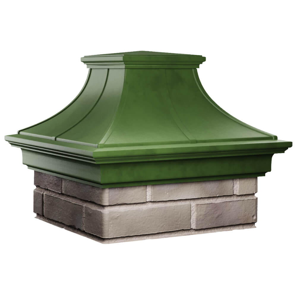Колпак Zking Монблан Премиум Зеленый на столб 1.5х1.5 кирпича (385х385мм) в Коврове фото