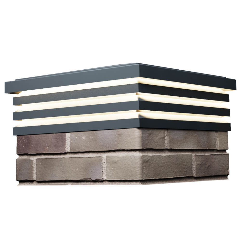 Колпак Zking Бона ХайТек Серый на столб 1.5х1.5 кирпича (385х385мм) с подсветкой в Коврове фото