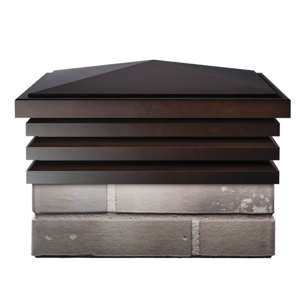 Колпак Zking Бона ХайТек Коричневый на столб 1.5х1.5 кирпича (385х385мм) Ковров фото