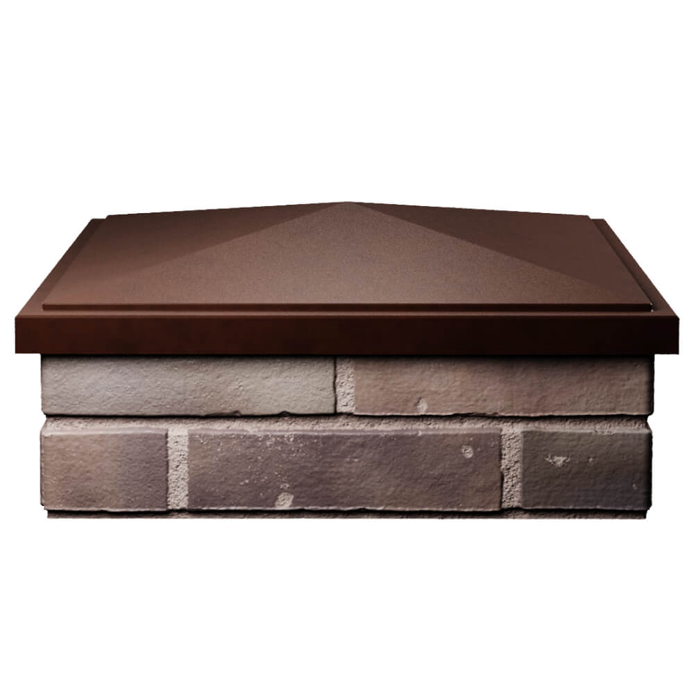 Колпак Zking БонаМоно Коричневый на столб 2х2 кирпича (515х515, 530х530мм) Ковров фото