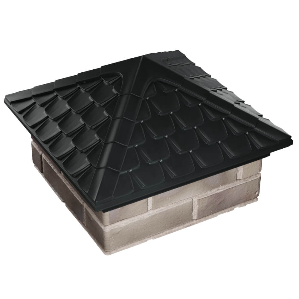 Колпак Zking Эльбрус Черный на столб 1.5х1.5 кирпича (385х385мм) в Коврове фото