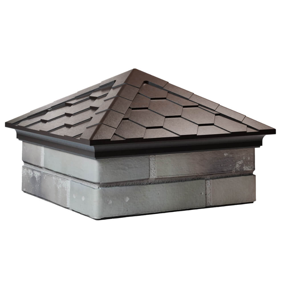 Колпак Zking Эверест Коричневый на столб 1.5х1.5 кирпича (390х390мм) в Коврове фото