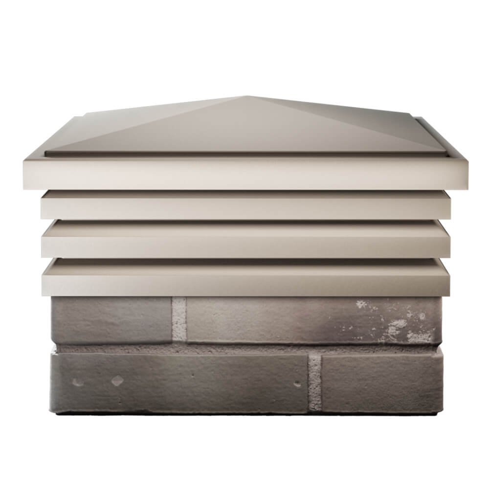 Колпак Zking Бона ХайТек Бежевый на столб 1.5х1.5 кирпича (385х385мм) Ковров фото