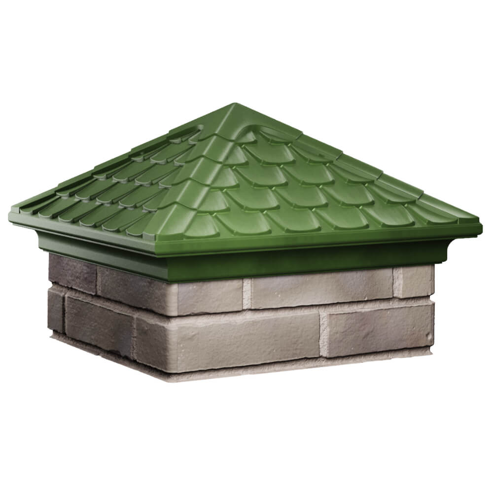 Колпак Zking Эльбрус Зеленый на столб 1.5х1.5 кирпича (385х385мм) в Коврове фото