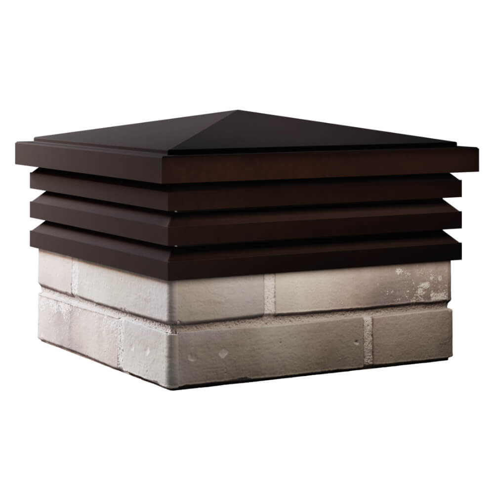 Колпак Zking Бона ХайТек Коричневый на столб 1.5х1.5 кирпича (385х385мм) в Коврове фото