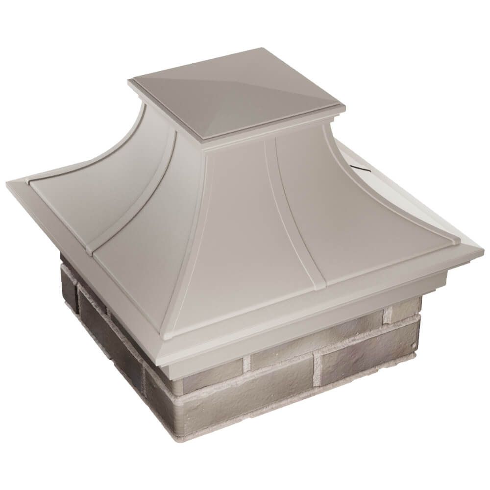 Колпак Zking Монблан Премиум Бежевый на столб 1.5х1.5 кирпича (385х385мм) в Коврове фото