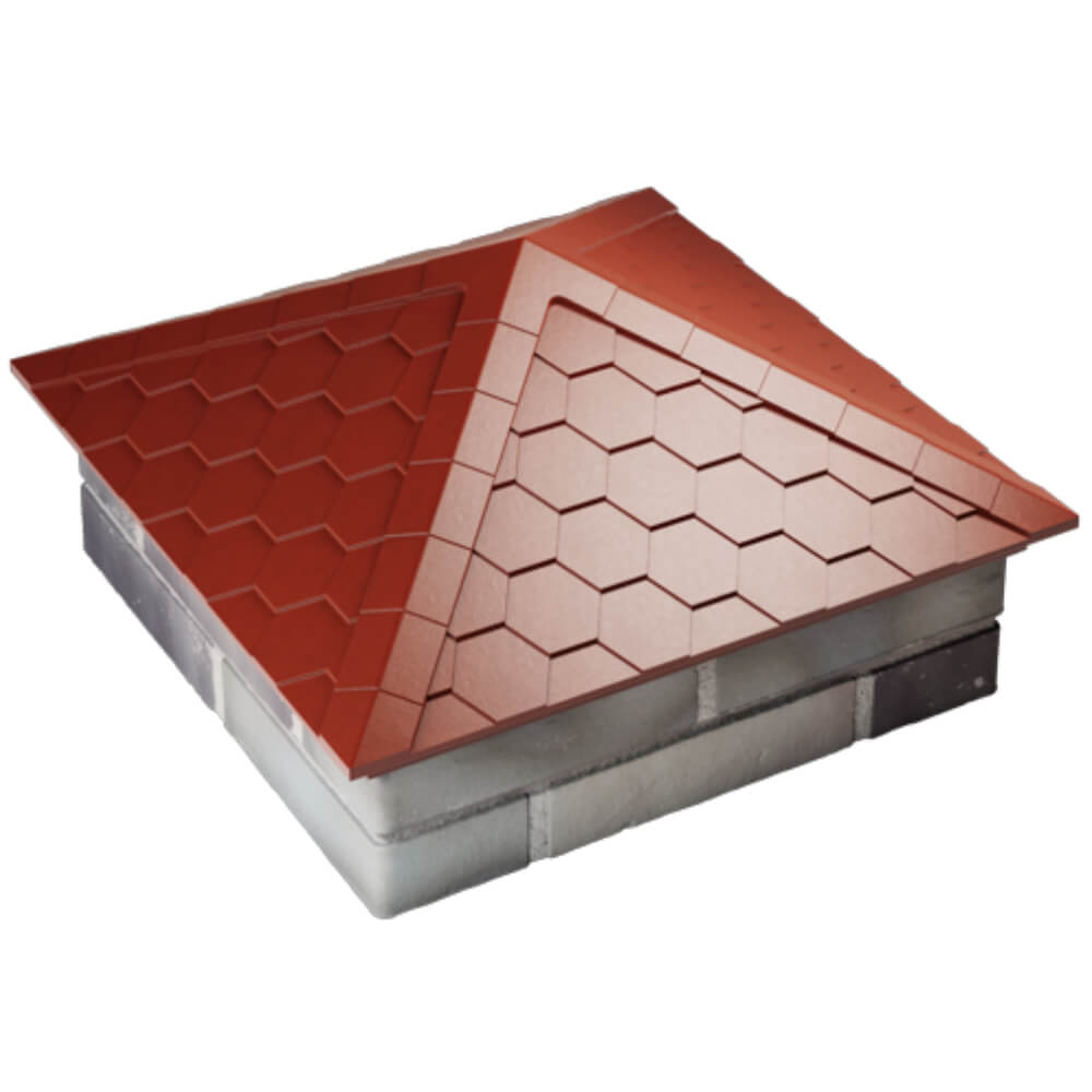 Колпак Zking Эверест Красный на столб 2х2 кирпича (535х535мм) Ковров фото