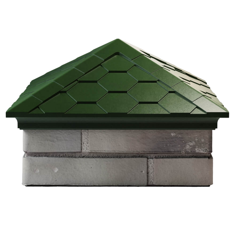 Колпак Zking Эверест Зеленый на столб 1.5х1.5 кирпича (390х390мм) Ковров фото